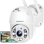 GENBOLT 2.5K WiFi Security Camera Outdoor With PoE, 2.4/5GHz Dual WiFi CCTV Camera with Auto Tracking, Human/Vehicle Detection Pan Tilt Home Surveillance IP Camera with Siren Alarm