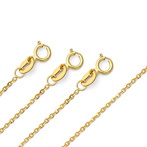 TGDJ 14k Yellow Gold Cornicello Italian Horn Pendant - Elegant Chain Necklace - Featured with Cable Chain Suitable for All Pendants for Men & Women for All Occasions4