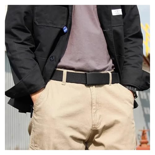 Men's Belt Fashion New Unisex Trousers Belt Women's Belt Canvas Belt(Black)4