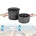 Odoland 6pcs Camping Cookware Mess Kit with Lightweight Pot, Stove, Spork and Carry Mesh Bag, Great for Backpacking Outdoor Camping Hiking and Picnic