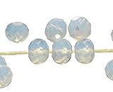 Stückzahl : 20 Schmuckperlen 20 TSCHECHISCHE KRISTALL PERLEN GLASPERLEN 8mm Weiss Opal RONDELLE Glasschliffperlen Perle zum fädeln für DIY Schmuck Herstellung X178