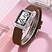 Gosasa Fashion Women’s Men's Digital Watch Unisex Big Numbers Dial Rectangular Face Waterproof Silicone Strap LED Watches (Transparent Brown)