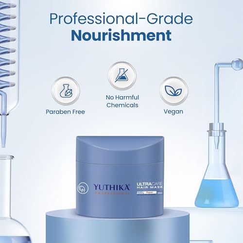 Image of Yuthika Professional Ultra Care Hair Mask 500ml, Professional Hair Mask for Dull, Dry and Brittle hair, Advanced Hair Repair Mask for Women and Men