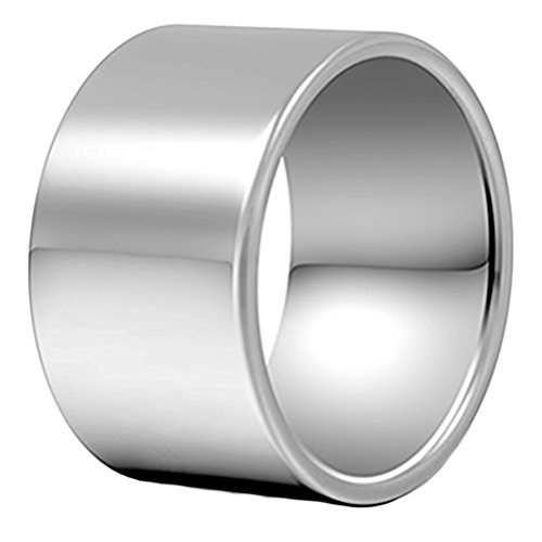 Fashion Month Men 14mm Big Tungsten Best Ring Silver Classic Wedding Engagement Band High Polished Flat Top Comfort Fit Size 9