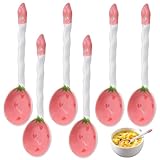 INHEMING 6 Piezas Cucharas pequeñas para sopa de estilo japonés, cucharas de sopa pequeñas de porcelana creativa Para Ramen, Cereales, Wonton