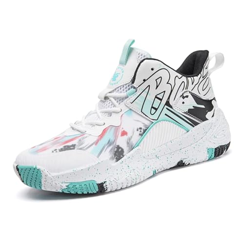 Womens Breathable Mesh High Top Basketball Shoes Lightweight Non-Slip Sport Shoes Fashion Graffiti Soft Training Runnig Tennis Sneakers