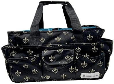 Handy Sandy Craft Bag Organizer Tote- Storage Art Caddy for Sewing & Scrapbooking - Crafts Supply Carrier for Supplies & Tools (FLBLK)