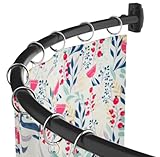 Curved Shower Rod, Coquimbo 38-72in Curved Shower Curtain Rods, Black Shower Curtain Rods with...