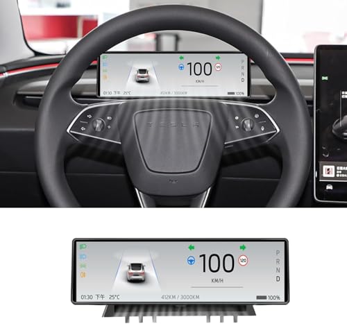 Image of Head Up Display for Tesla Model 3 2017-2023 & Model Y 2019-2024,8.8 inch Touch Screen Instrument Cluster with CarPlay & Android Auto Real-Time Vehicle Info Display