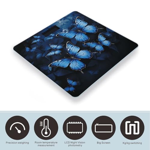Báscula Digital de Peso Dark Blue Butterflies de Alta Precisión miniatura 3