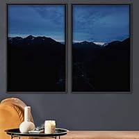 2 Piece Framed Canvas Wall Art Sunset in The Mountains Canvas Prints Home Artwork Decoration for Living Room,Bedroom - 16