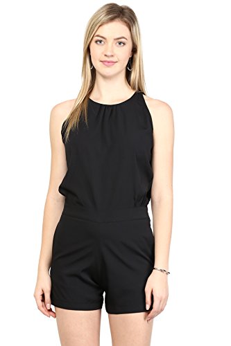 Image of Miss Chase Women's Black Solid Party Playsuit