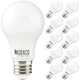 Sunco Lighting 10 Pack A19 LED Light Bulb 3W=25W, Dimmable 2700K Soft White, 250 LM, E26 Medium...