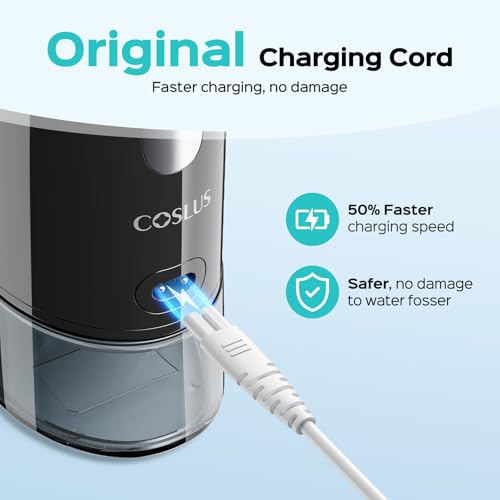 Image of COSLUS Original C20 USB A Water Flosser Charger, Dental Pick Charger Cord | For Aquasonic, Nicwell, Oralfree, Nicefeel, Hangsun, Tovendor, Zerhunt Figure-8 Replacement Charger Water Flosser White