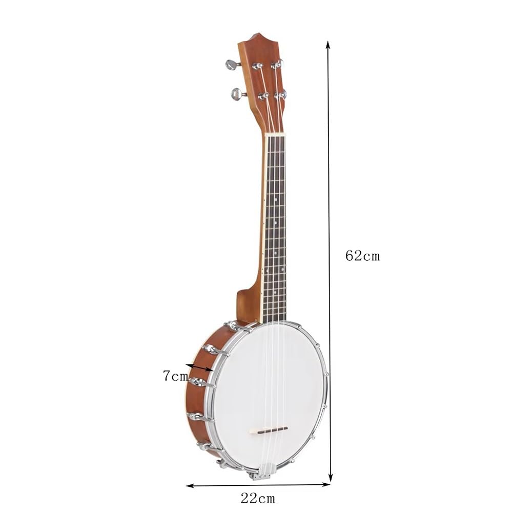 Banjo for principianti da 24", chitarra banjo a 4 corde con custodia, corde di ricambio e plettri, strumento musicale a corde for principianti