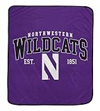 NCAA Northwestern University Vintage Arch Block Ultra Soft Blanket