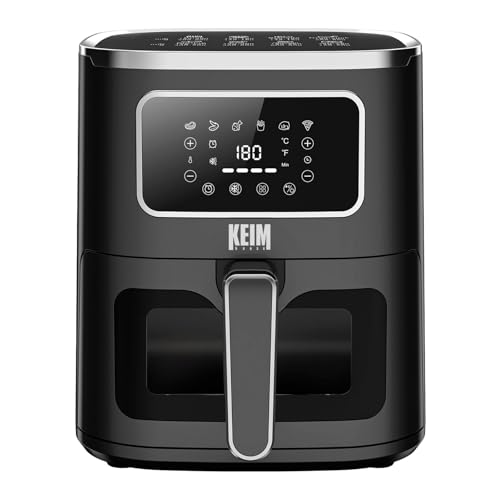 KEIM HOUSE - Air Fryer - Freidora De Aire - AirFryer - Freidora Sin Aceite - Freidora Aire Caliente Capacidad 5l - Pantalla Táctil Digital - Temperatura Regulable - Temporizador - MÁS DE 20 MENÚS