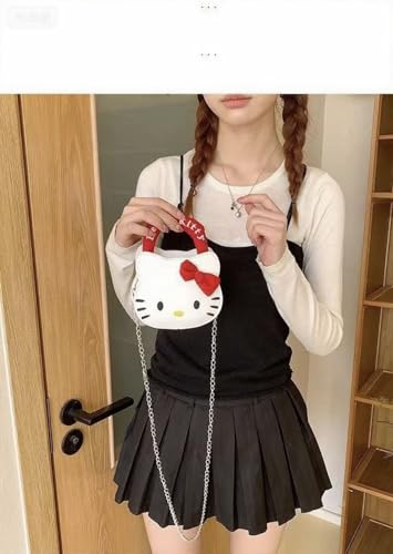 Cute Kitty Crossbody Bags for Women, Small Kitty Shoulder Bag, Leather Kitty Coin Purse with Zipper, Gifts for Her3