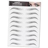 FILFEEL 6D Eyebrow Sticker, Professional Waterproof Eyebrow Transfer Sticker Eyebrow Makeup Tool for Women and Girls (Black)(BLACK-01)