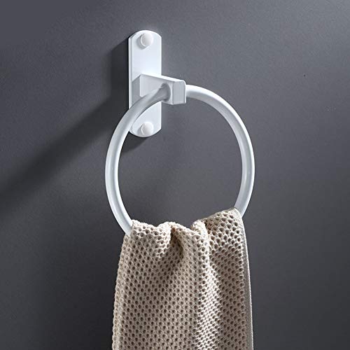 Hovico Towel Rings,Exemption Drill Hole Towel Rings,Towel Hanger Rings For Bathroom And Kitchen Suitable For Bathroom, Kitchen And Bathroom (White) #TOP2