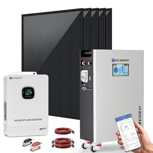 Image of ECO WORTHY 10000W Output Complete Off-Grid Solar Panel Kit for Home| 10KW 120V/240V Output Split Phase Inverter| 48V 314Ah16.1kWh High Capacity Energy Storage| 2950W Solar Panel PV| Whole House System