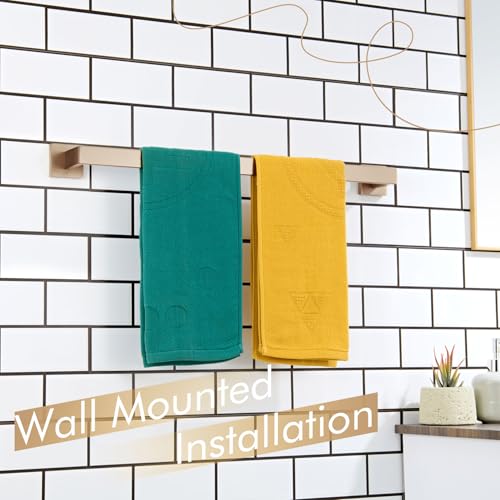 Image of KOKOSIRI 24-Inch Towel Rack for Bathroom Kitchen Towel Bars Wall Mount SUS304 Stainless Steel Towels Holder, Champagne Bronze B4003CPG-L24