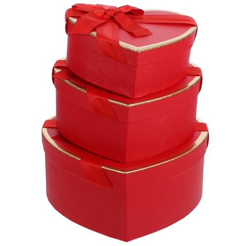iplusmile 1 Juego Caja De Cajas De Trato De San Valentín Contenedor De Dulces Cajas De Favor De La Fiesta Cajas De De Papel Cajas De Cosméticos Rojo Cartulina