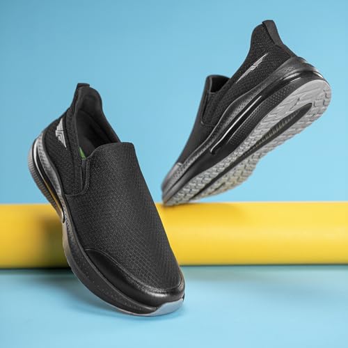 Image of Red Tape Men's Walking Shoes Dark Grey Mesh Round Toe Slipon