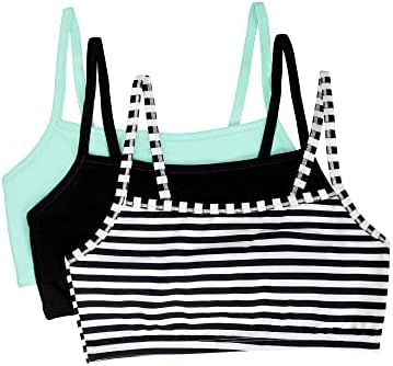 Fruit of the Loom Women’s Spaghetti Strap Cotton Pull Over 3 Pack Sports Bra in Fashion Colors