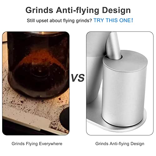 Coffee Grinder Electric Burr Coffee Bean Grinder Made of Durable Aluminum Anti-Static Mess Free Mill grinders for Drip,French Press Burr Coffee Grinders (Silver) （Not Recommended Light Roast Beans） by Viesimple - Used condition - Image 4