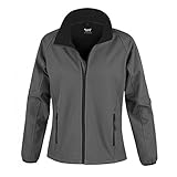 Result Women's Core Ladies Printable Softshell Jacket, Grey (Cha/Blk), 14(Size:L)