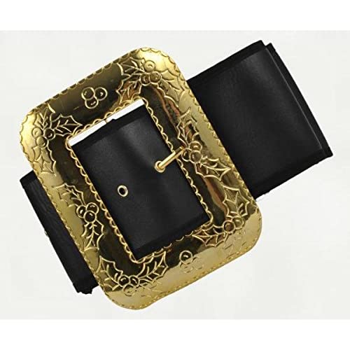 Halco Santa Belt with Decorative Cast Buckle Size XL 56-64 Black 3.5" Wide Naugahyde Gilt Buckle Prong 6 Eyelets Deluxe Quality3