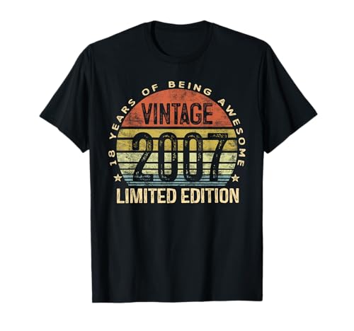 Vintage 2007 Limited Edition 18-Year-Old Gifts 18th Birthday T-Shirt