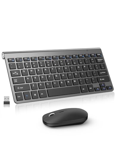 Compact Wireless Keyboard and Mouse Combo, Mini Portable...