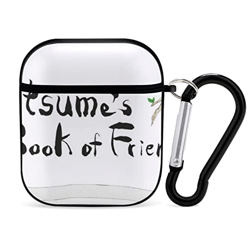 夏目友人帳アップルイヤホン 保護ケース ヘッドセットカバー 第2世代と第1世代 に適用カバーカラビナ付き AirPods用シリコンケース 全面保護カバー 傷防止 落下防止