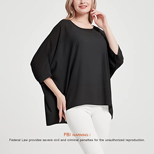 Women's Bohemian Style Summer Beach Lagenlook Top Kimono Loose Waterfall Chiffon Kaftan Poncho Shirt3