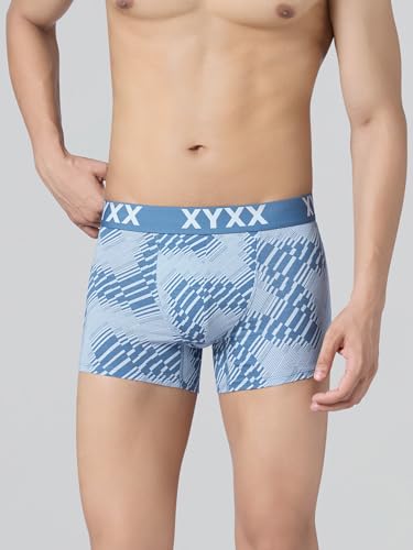 Image of XYXX Men's Cotton Modal Geometric Print Trunks | Antimicrobial, No-Marks Waistband Underwear for Men Combo (Pack of 2)