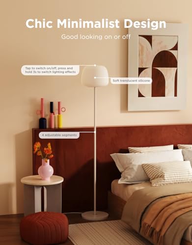 Image of Govee Lantern Floor Lamp, Halo Gradient RGBIC Smart Corner Lamp with LuminBlend+, 1000K-10000K, Matter Compatible, 100+ Scene Modes, Music Sync, 1400lm, Modern Floor Lamps for Living Room, White