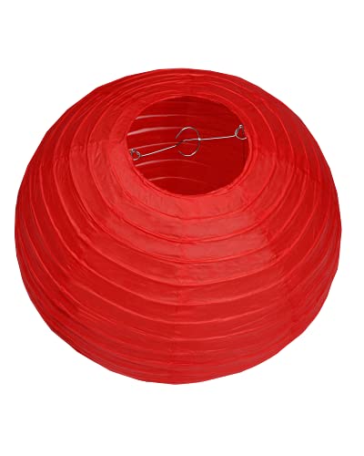 Image of Pack Of 3 Round Paper Lanterns Lamp Wedding Birthday Party Decoration (Red, 8 inch /20CM)