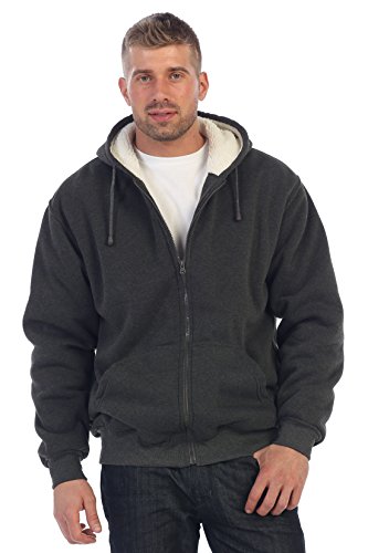 Image of Gioberti Men's Soft Heavyweight Sherpa Lined Fleece Hoodie Jacket