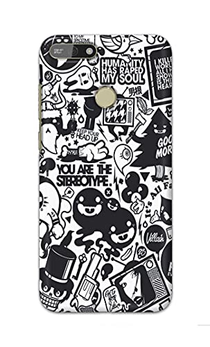 Image of Printed Hard Back Cover Case for Honor 7A | Honor 7A Pro Back Cover (Mixed Cartoon) -1302