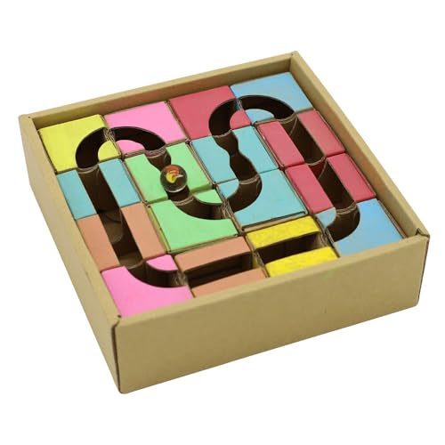 [たのつく] ダンボールブロック迷路 ストローク4×4 ビー玉付 工作キット 小学生 低学年 自由研究 おもちゃ 知育玩具 クラフト プレゼント