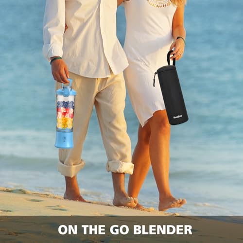 Portable Blender for Shakes and Smoothies- Personal Juicer 20 OZ Electric Protein Shaker Bottle with Insulated Sleeve, USB-C Rechargeable,Travel Lid-Small Blender Cup for Kitchen, Office, Gym,Travel - Image 6