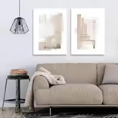 Impression sur toile aquarelle abstraite art neutre - 4