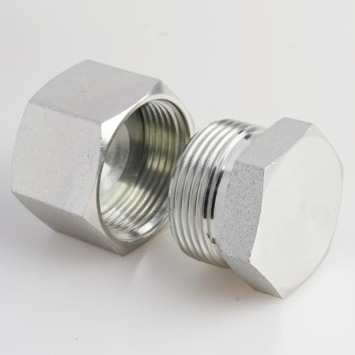 Image of 64 Piece ORFS Cap & Plug Kit Hose Tube and Pipe Hydraulic Fitting Set O-Ring Face Seal Cap and Plug Kit Galvanized 45# Steel with Precision Threading Sizes 4 6 8 10 12 16