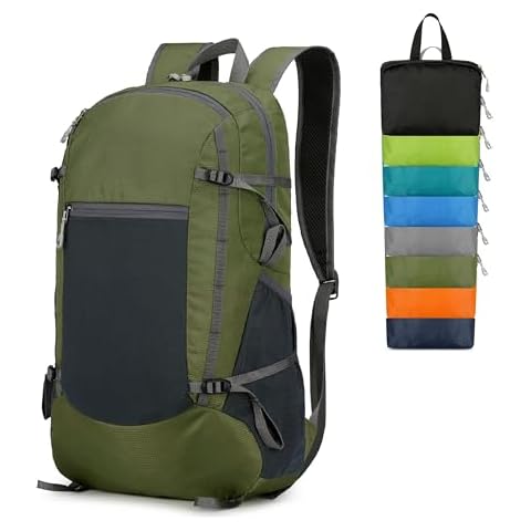 levayhill Hiking Backpack Daypack Lightweight Packable Travel Outdoor Camping Ultra Foldable Day Pack for Woman Man 30L（Dark Green） Cover