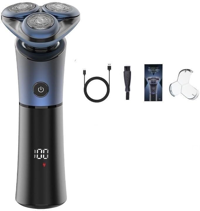GeRRiT Rasoio Elettrico da Uomo, Rasoio Elettrico da Uomo Lama Flottante 3D Rasoio Lavabile Tipo C Ricaricabile Display Digitale Impermeabile Macchina for Barba da Barba