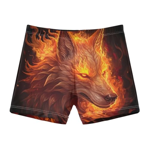 Boys Swim Shorts Flames Wolf Swim Trunks for Kids 20848586