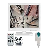 15 Inch Scalp Camera with 200X Lens, Professional Scalp Analysis Machine and Skin Analyzer, Large LCD Head Spa Equipment with Storage & Split-Screen, Salon & Home Use (White)