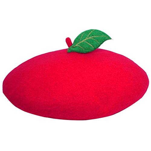 Faiccia Green Leave Fruit Cosplay Beret Vintage Painter Hat Lolita Kawaii Wool Cap Xmas Gift cover
